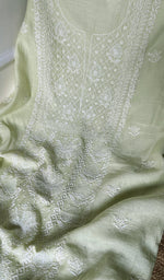 将图像加载到图库查看器中, Women's Lakhnavi Handcrafted Mul Chanderi Kurta And Dupatta Set - HONC0289008