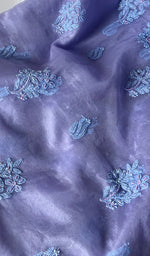 Load image into Gallery viewer, Women's Lakhnavi Handcrafted Organza Chikankari Unstitched Full Suit Material - HONC0250868