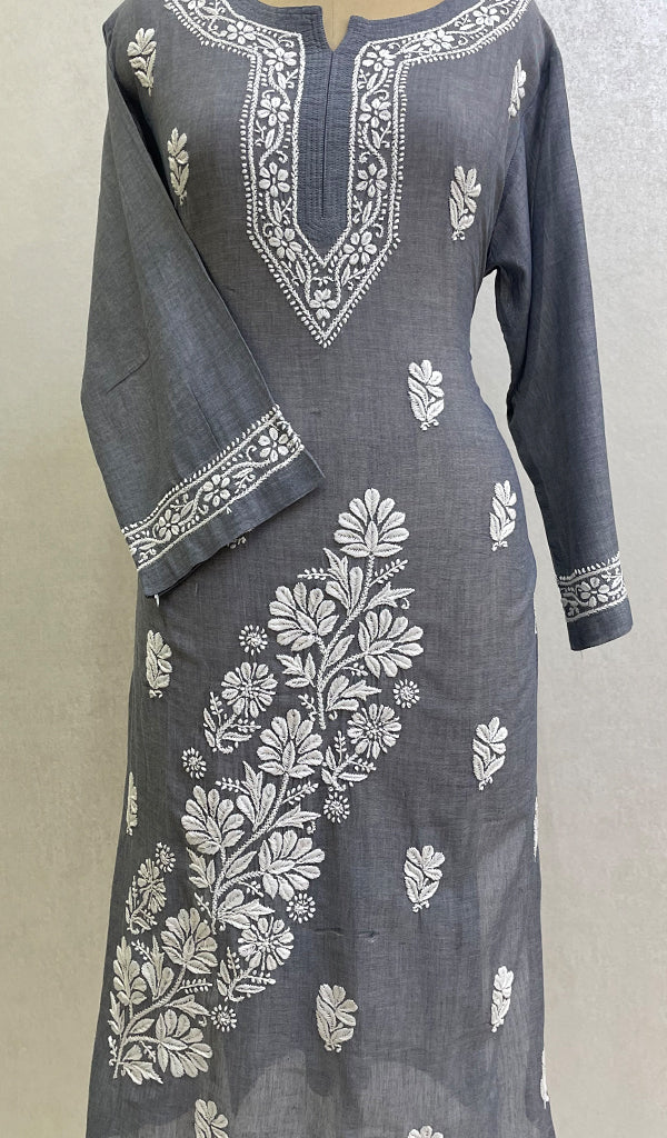 Laveeza Women's Lucknowi Handcrafted Cotton Chikankari Kurti - HONC0160199