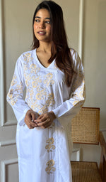 将图像加载到图库查看器中, Women's Lucknowi Handcrafted Cotton Chikankari Kurti - HONC0276969