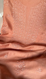 Load image into Gallery viewer, Women's Lucknowi Handcrafted Chanderi Silk Chikankari Full Suit Material - HONC265290