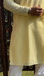 Load image into Gallery viewer, Men's Faux-Georgette Hakoba Kurta - HONC0261808