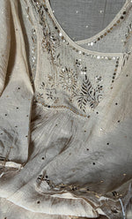 Load image into Gallery viewer, Women's Lakhnavi Handcrafted Tissue Chanderi Semi-Stitched  Kurta And Dupatta Set - HONC0313007