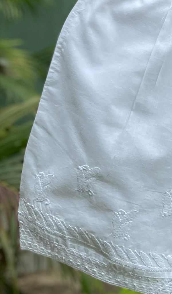 Women's Lucknowi Handcrafted Cotton Chikankari Shorts - HONC0285873