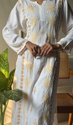 将图像加载到图库查看器中, Women's Lucknowi Handcrafted Crepe Chikankari Kurti- HONC0293378