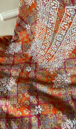 将图像加载到图库查看器中, Women's Lakhnavi Handcrafted Cotton Chikankari Kurta And Kurta Dupatta Set - HONC0264800