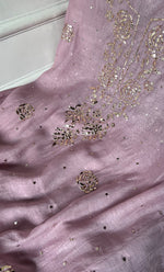 将图像加载到图库查看器中, Women's Lakhnavi Handcrafted Mul Chanderi Unstitched Chikankari Full Suit Material - HONC0326067