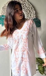 将图像加载到图库查看器中, Nasrin Women's Lakhnavi Handcrafted Modal Cotton Chikankari Top - HONC0276601