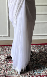 Load image into Gallery viewer, Women's Lucknowi Handcrafted Faux-Georgette Chikankari Saree - HONC0228974