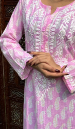 Load image into Gallery viewer, Sona Women's Lucknowi Handcrafted Cotton Chikankari Kurti - HONC0203619