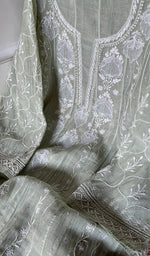 Load image into Gallery viewer, Laiba Women's Lakhnavi Handcrafted Mul Chanderi Semi - Stitched Anarkali And Dupatta Set - HONC0275212