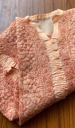 Load image into Gallery viewer, Women's Lakhnavi Handcrafted Cotton Chikankari Kurti - HONC058524
