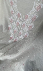 Load image into Gallery viewer, Women's Lakhnavi Handcrafted Mul Chanderi Unstitched Kurta And Dupatta Set - HONC0319457