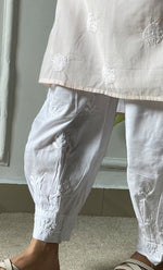 Load image into Gallery viewer, Women's Lucknowi Handcrafted Cotton Chikankari Pant - HONC0305848