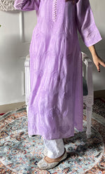 将图像加载到图库查看器中, Women's Lucknowi Handcrafted Raw silk Chikankari Kurti - HONC0330089