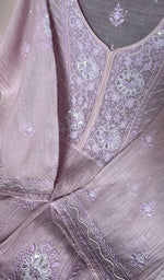 Load image into Gallery viewer, Women's Lakhnavi Handcrafted Mul Chanderi Semi -stitched Kurta And Dupatta Set - HONC0282559
