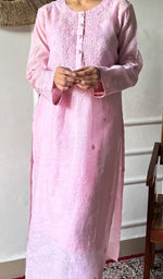 Load image into Gallery viewer, Women's Lakhnavi Handcrafted Muslin Chikankari Kurti - HONC02647660