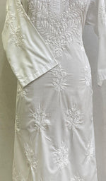 Load image into Gallery viewer, Aarzu Women's Lucknowi Handcrafted Cotton Chikankari Kurti-HONC0148324