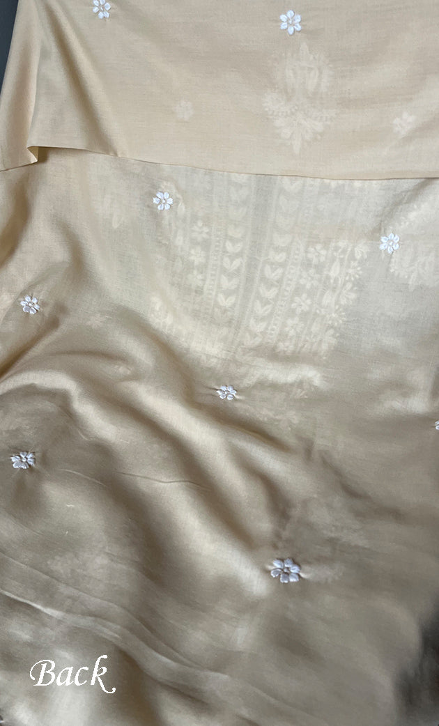 Women's Lakhnavi Handcrafted Cotton Chikankari Unstitched Kurti Fabric - HONC0302648