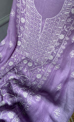 将图像加载到图库查看器中, Women's Lakhnavi Handcrafted Mul Chanderi Unstitched Chikankari Full Suit Material - HONC0278008