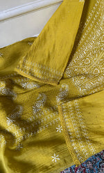 Load image into Gallery viewer, Women's Lakhnavi Handcrafted Mul Chanderi Semi - Stitched Kurta And Dupatta Set - HONC0276226