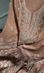 Load image into Gallery viewer, Women's Lakhnavi Handcrafted Maheshwari Mul Chanderi Semi - Stitched Kurta And Dupatta Set - HONC0271066