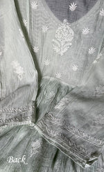 Load image into Gallery viewer, Women's Lakhnavi Handcrafted Mul Chanderi Semi - Stitched Angrakha And Dupatta Set - HONC02847110