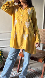 Load image into Gallery viewer, Trisha Women's Lakhnavi Handcrafted Cotton Oversized Chikankari Top - HONC0325811