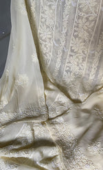 Load image into Gallery viewer, Women's Lucknowi Handcrafted Viscose Georgette Semi - Stitched Chikankari Anarkali and Dupatta Set- HONC0283218