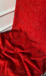 Load image into Gallery viewer, Women's Lakhnavi Handcrafted Viscose Georgette Unstitched Chikankari Full Suit Material - HONC0325145