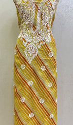 Load image into Gallery viewer, Women's Lucknowi Handcrafted Printed Kota Cotton Chikankari Unstitched Kurti Fabric -HONC0157622