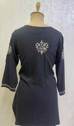 将图像加载到图库查看器中, Women's Lakhnavi Handcrafted Modal Cotton Chikankari Top -HONC0159359