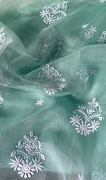 Load image into Gallery viewer, Kiara Women's Lakhnavi Handcrafted Pure Organza Chikankari Unstitched Kurta And Dupatta Set - HONC0225982