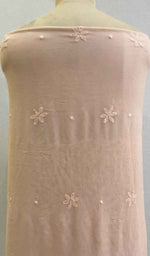 将图像加载到图库查看器中, Women's Lakhnavi Handcrafted Viscose Georgette Chikankari Unstitched Kurti Fabric - HONC0206914