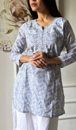 Load image into Gallery viewer, Women's Lakhnavi Handcrafted Cotton Chikankari Top - HONC0346974