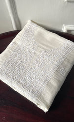 将图像加载到图库查看器中, Women's Lakhnavi Handcrafted Cotton Chikankari Unstitched Kurti Fabric - HONC0324597