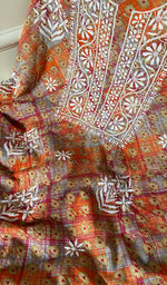 Load image into Gallery viewer, Alveena Women's Lakhnavi Handcrafted Cotton Chikankari Kurta And Kurta Dupatta Set - HONC0264804