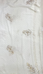 Load image into Gallery viewer, Women's Lucknowi Handcrafted Pure Silk Georgette Chikankari Dupatta - HONC0217803