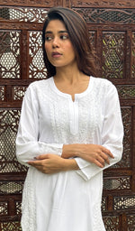 将图像加载到图库查看器中, Women's Lucknowi Handcrafted Modal Cotton Chikankari Kurti - HONC0272597