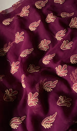 Load image into Gallery viewer, Alia Women's Lakhnavi Handcrafted Faux-Georgette Chikankari Semi-Stiched Suit Material - HONC0239597