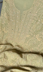 Load image into Gallery viewer, Women's Lakhnavi Handcrafted Mul Chanderi UnStitched Kurta And Dupatta Set - HONC0280888
