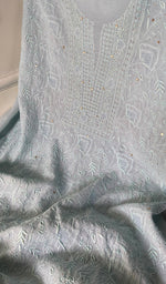 将图像加载到图库查看器中, Women's Lakhnavi Handcrafted Maheshwari Mul Chanderi Unstitched Kurta And Dupatta Set - HONC0268582