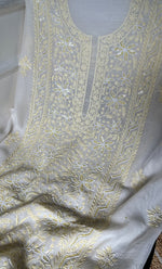 Load image into Gallery viewer, Women's Lakhnavi Handcrafted Mul Chanderi Unstitched Kurta And Dupatta Set - HONC0300412