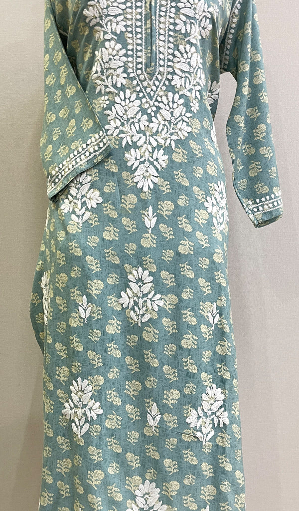 Sonakshi Women's Lakhnavi Handcrafted Cotton Chikankari Kurta And Palazzo Set - HONC0203563