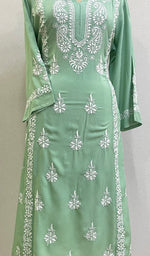Load image into Gallery viewer, Rusdha Women's Lucknowi Handcrafted Modal Cotton Chikankari Kurti - HONC0213703