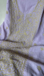 将图像加载到图库查看器中, Women's Lakhnavi Handcrafted Maheshwari Mul Chanderi Kurta And Dupatta Set - HONC0268583