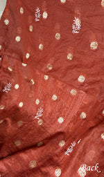 将图像加载到图库查看器中, Women's Lakhnavi Handcrafted Mul Chanderi Unstitched Chikankari Full Suit Material - HONC0321896