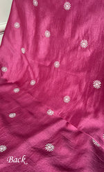 将图像加载到图库查看器中, Lucknowi Handcrafted Chanderi Silk Chikankari Unstitched Unisex Kurta Fabric - HONC0255342