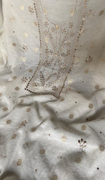 Load image into Gallery viewer, Women's Lakhnavi Handcrafted Unstitched Mul Chanderi Kurta And Dupatta Set - HONC0312943