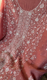 Load image into Gallery viewer, Women's Lakhnavi Handcrafted Mul Chanderi Kurta And Dupatta Set - HONC0289001
